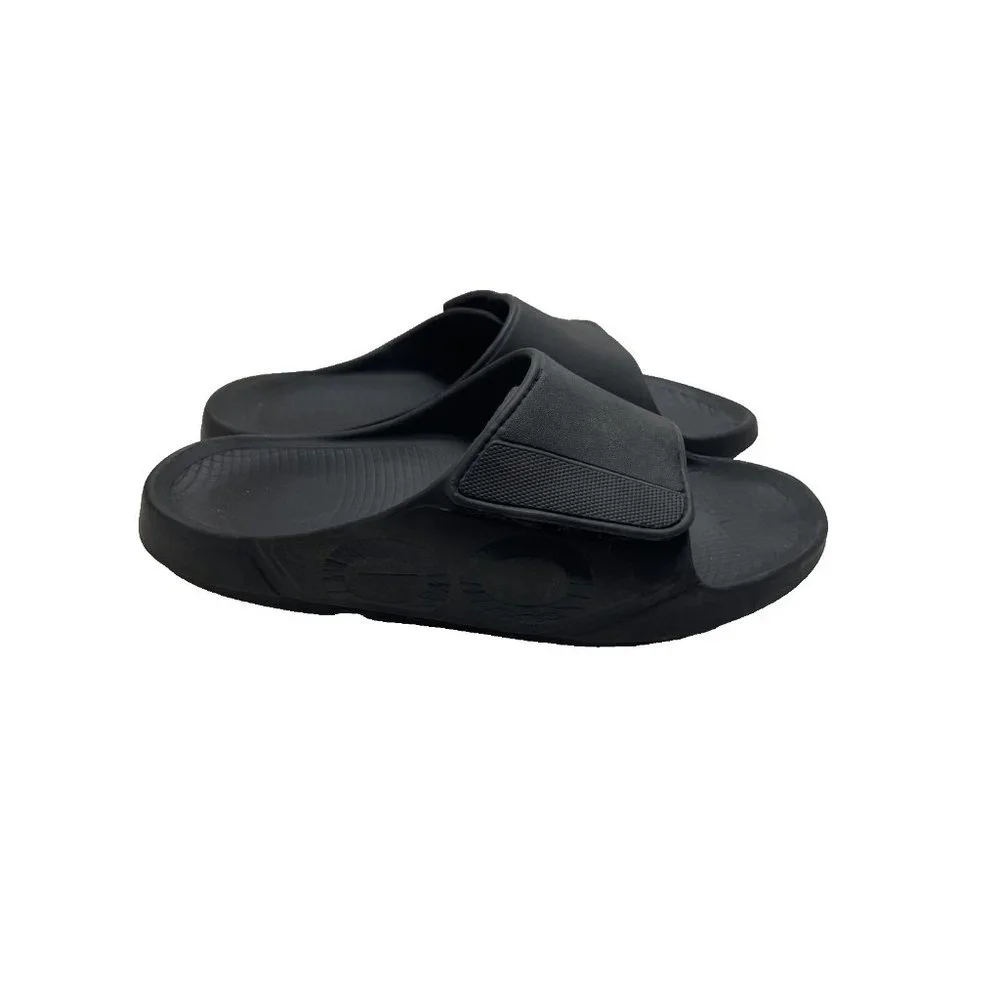 Oefos Black Slip On Rubber Slides Mens Size 12 - Picture 1 of 7